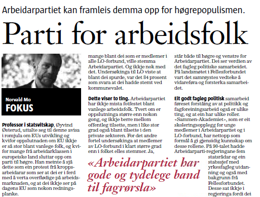 Arbeiderpartiet er partiet for arbeidsfolk!