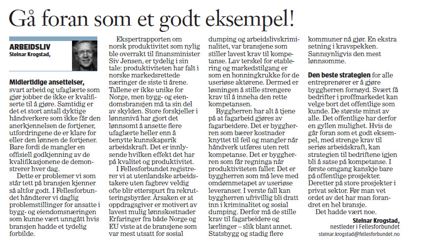 Gå foran som et godt eksempel!