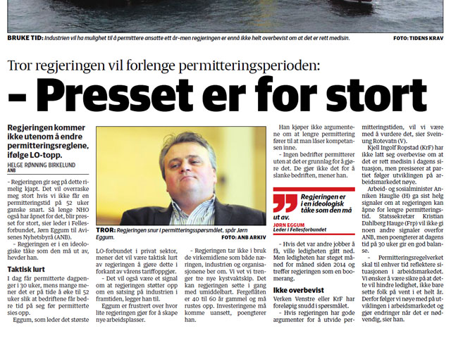 Tror regjeringen vil forlenge permitteringsperioden