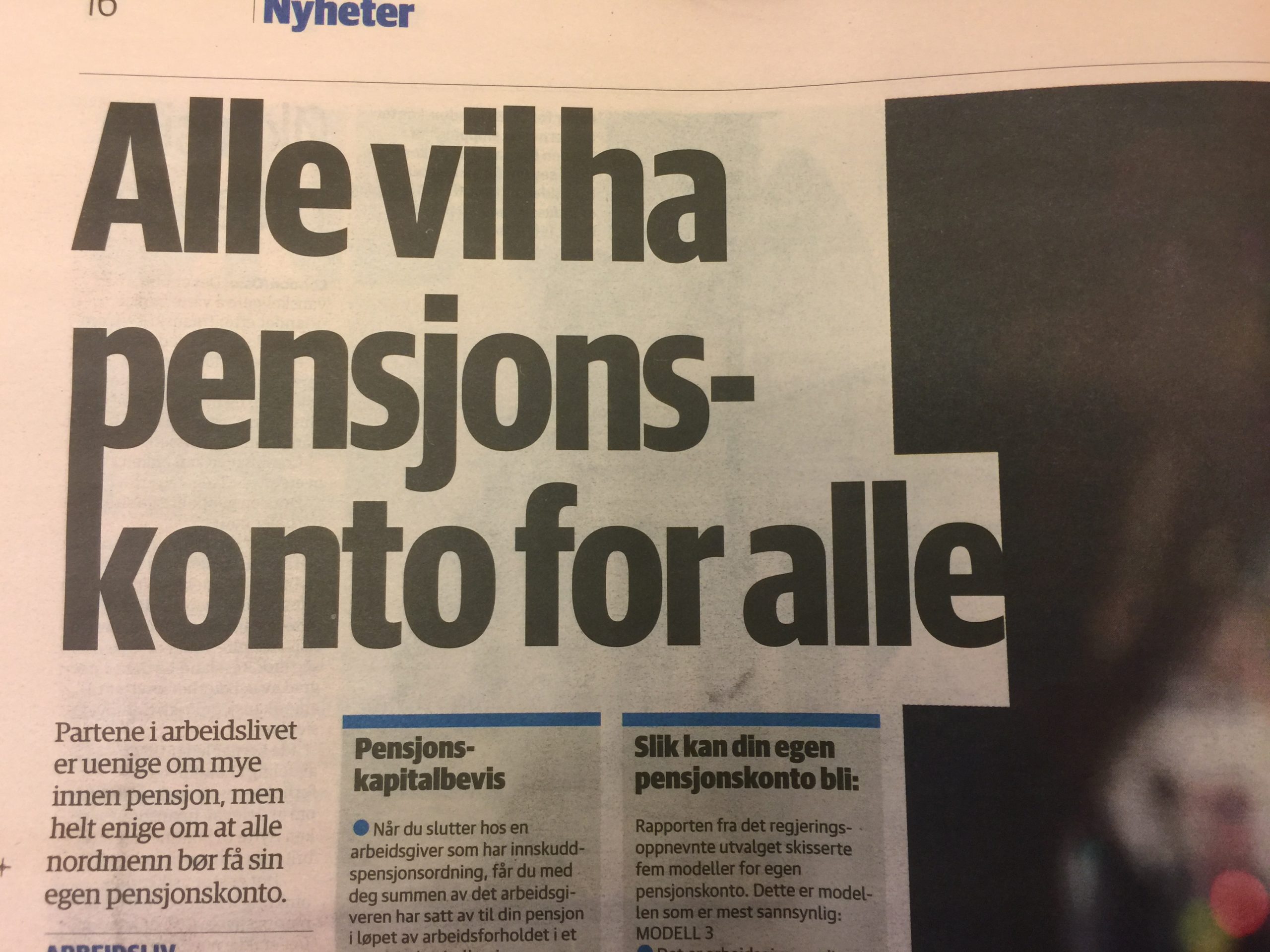 Får støtte for pensjonskonto for alle!