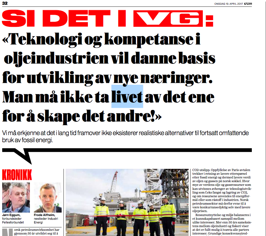 Olje- og gassnæringen sikrer velferd til fellesskapet!