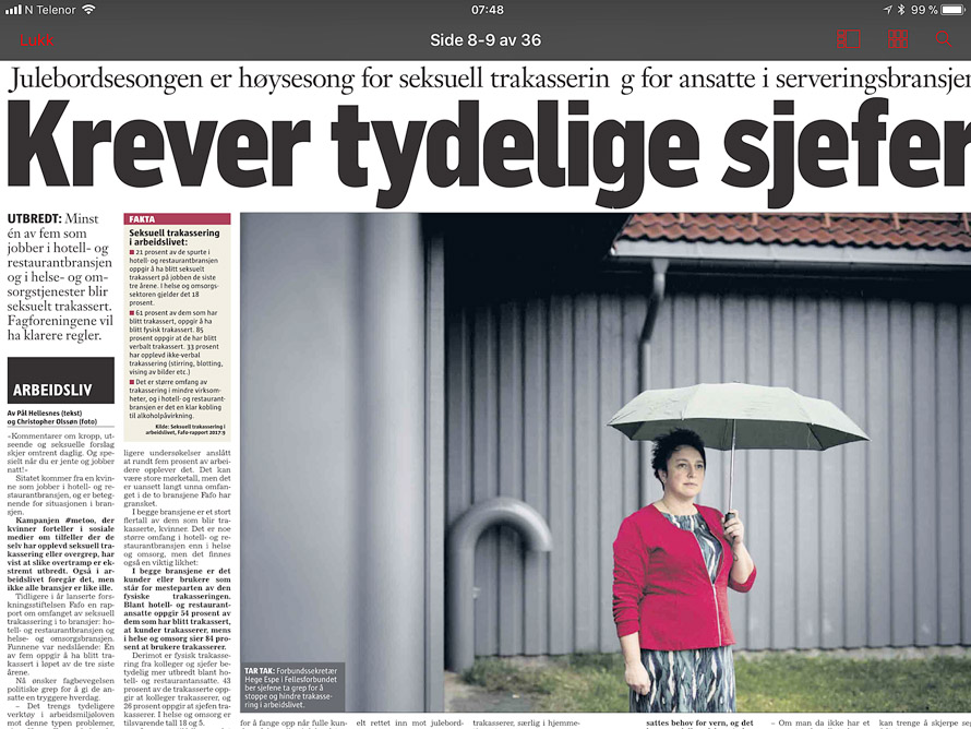 Minst en av fem blir seksuelt trakassert
