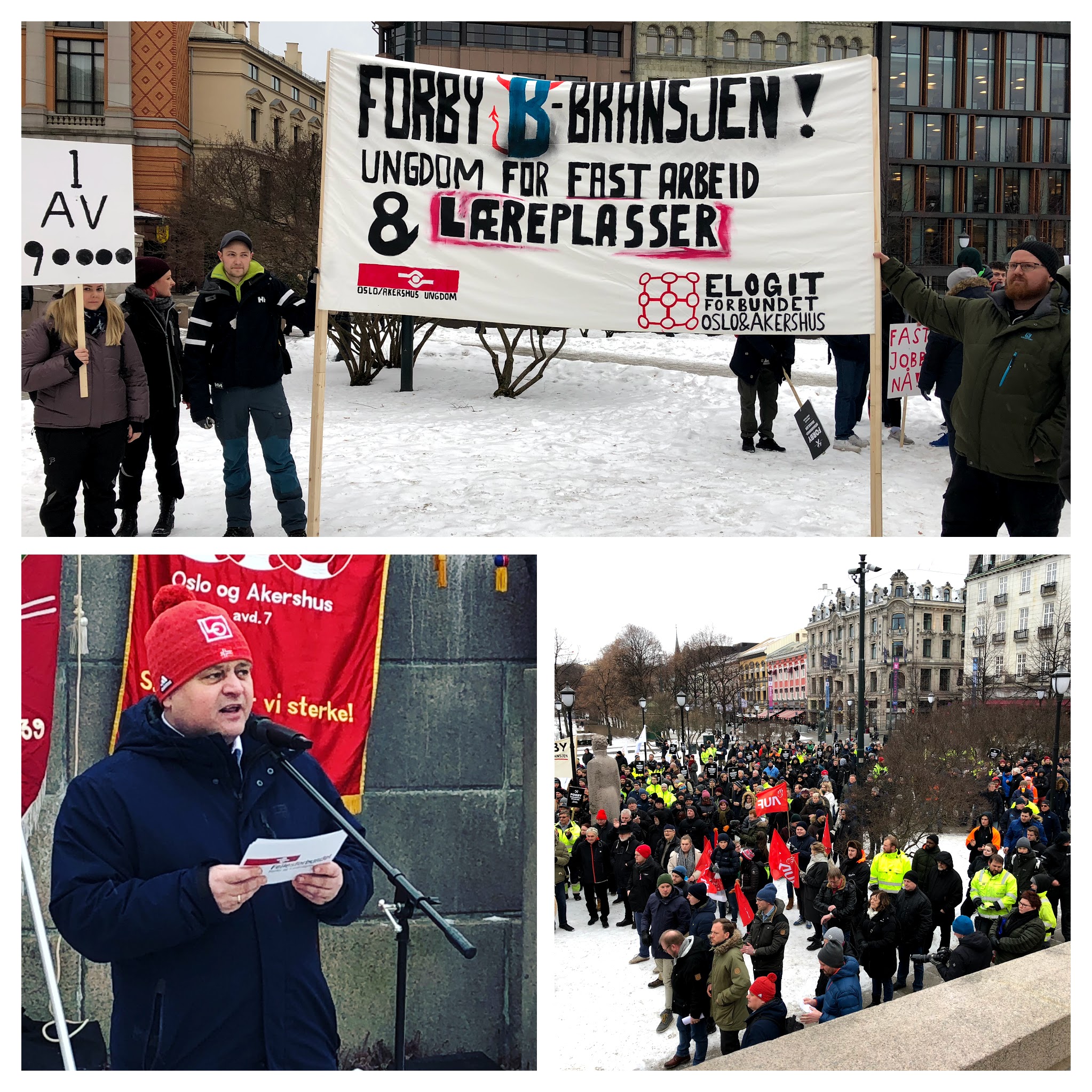 Fullt foran Stortinget: Markering mot bemanningsbransjen