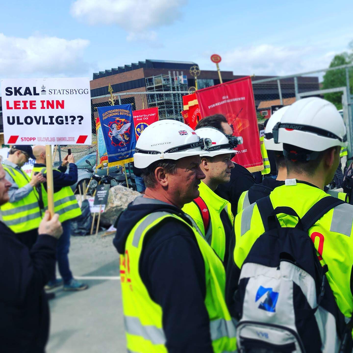 Protesterte mot ulovlig innleie på Statsbygg-prosjekt i Ås