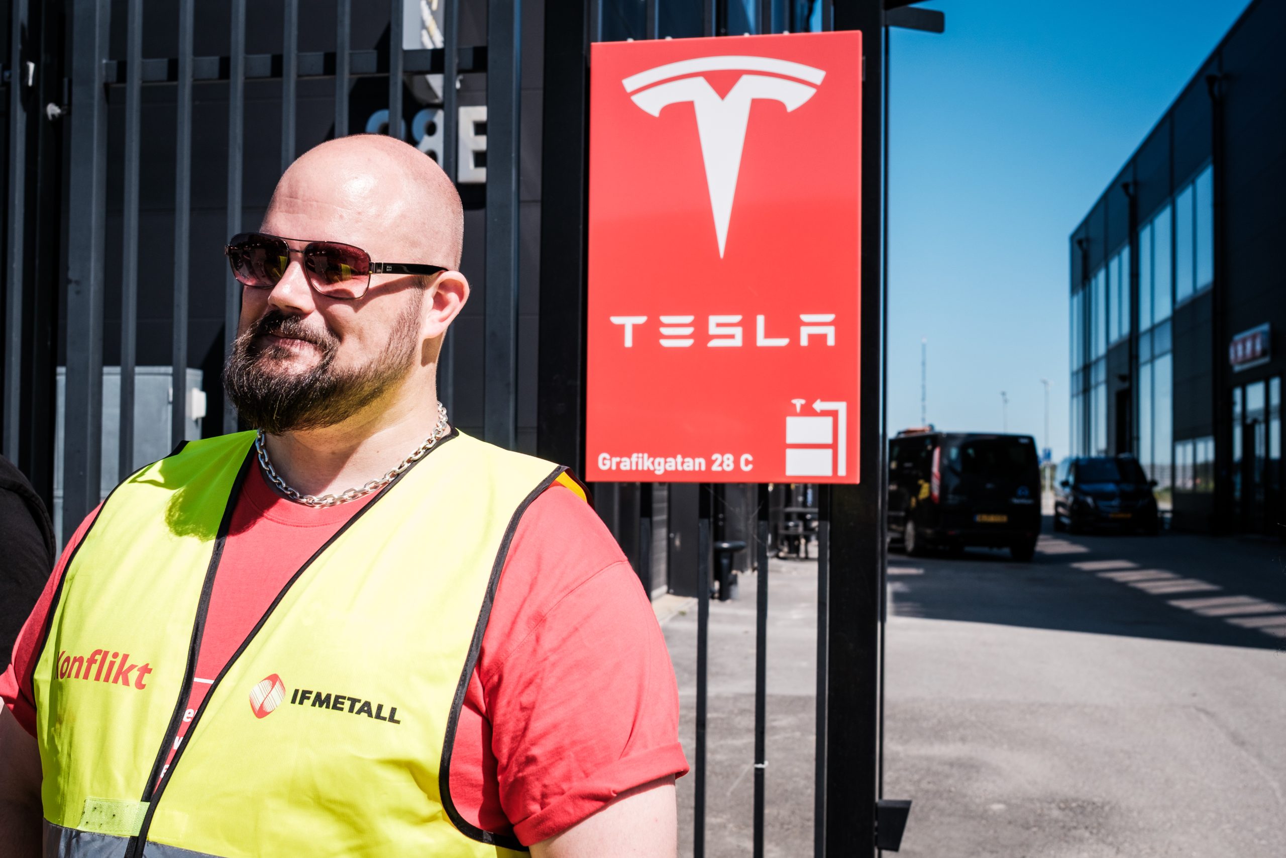 Besøkte Tesla-streikende i Sverige